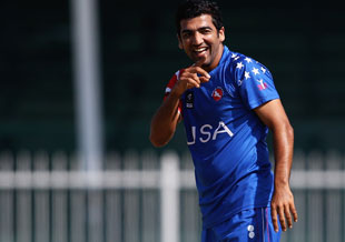 Imran Awan picked up two wickets in the 19th over as USA beat Denmark by 21 runs to avoid a last-place finish in the World Twenty20 Qualifier © ICC