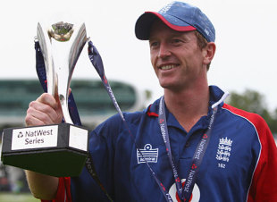 England's 4-3 win in the one-day series against India was Paul Collingwood's first victory as captain &copy; Getty Images