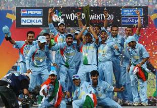 India lift the ICC World Twenty20 trophy at the end of a thrilling final against Pakistan &copy; Getty Images