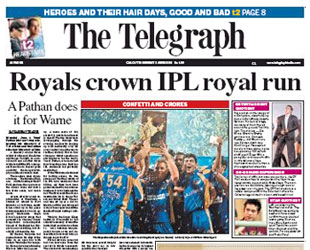 Headline news as Rajasthan Royals win the IPL &copy; Getty Images